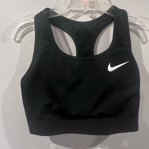 Nike Women's Black Sports Bra with White Logo